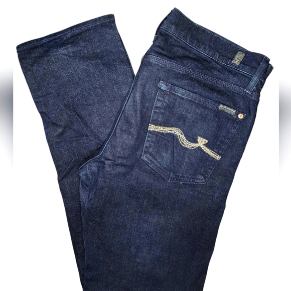 7 FOR ALL MANKIND men's slimmy jeans, size 33, darkwash - Picture 5 of 6